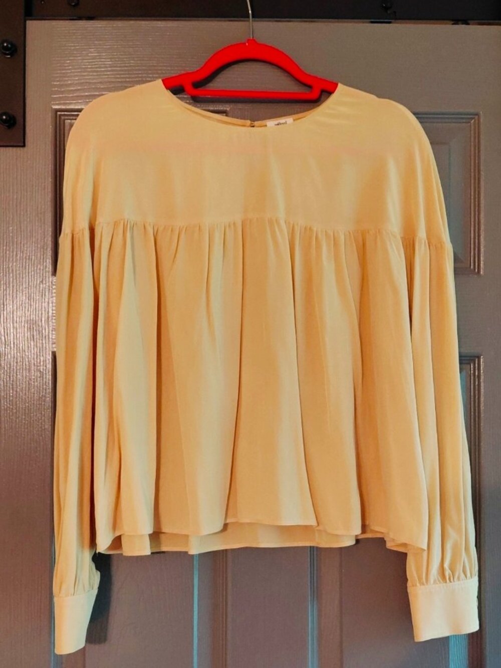 Wilfred Aritzia women's long sleeve flowy peasant blouse 100% silk